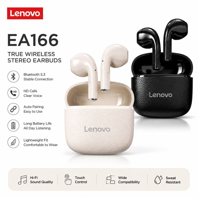 Anc Wireless Over Ear Headphones - Słuchawki bezprzewodowe Lenovo EA166 Bluetooth z
