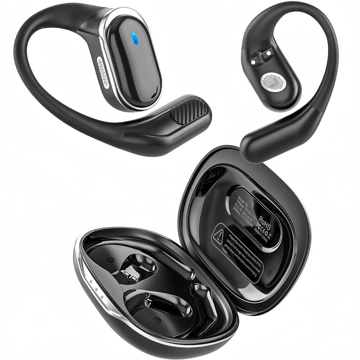 Open Ear Air Conduction Headphones - Słuchawki Bluetooth Bezprzewodowe z Mikrofonem, Słuchawki