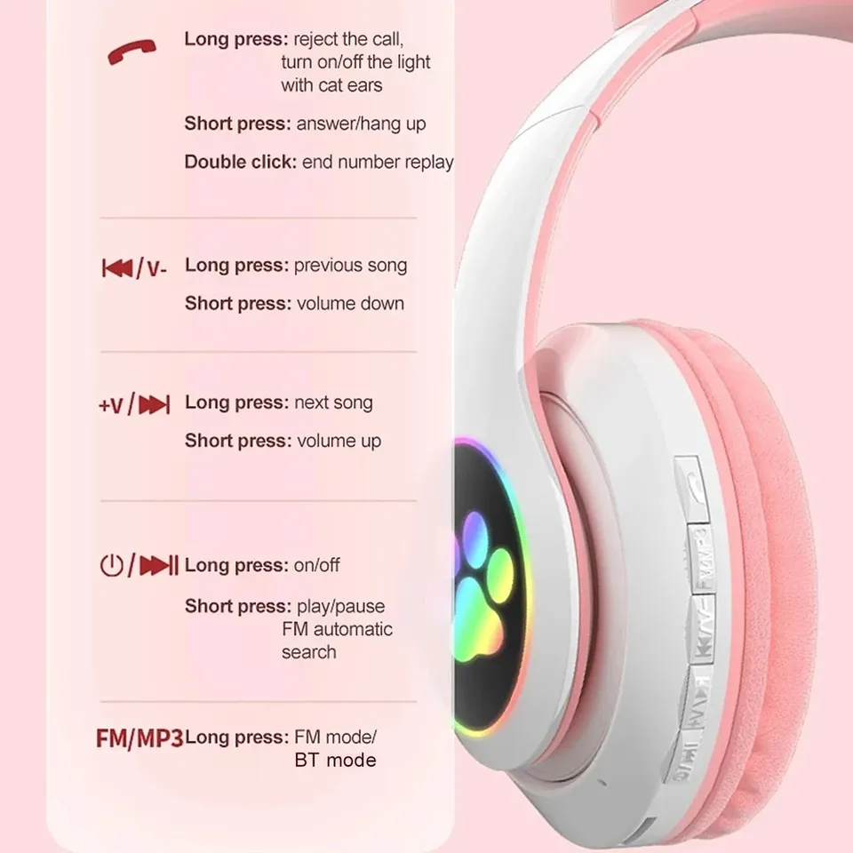 Najnowsze bezprzewodowe słucha – Cat Ear Bluetooth Headset Led recenzja i cena