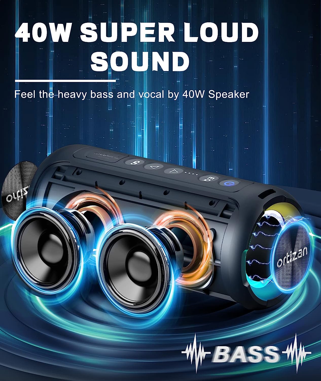 Głośniki Bluetooth Ortizan 40W – Portable Bluetooth Speaker Waterproof Ipx7 recenzja i cena