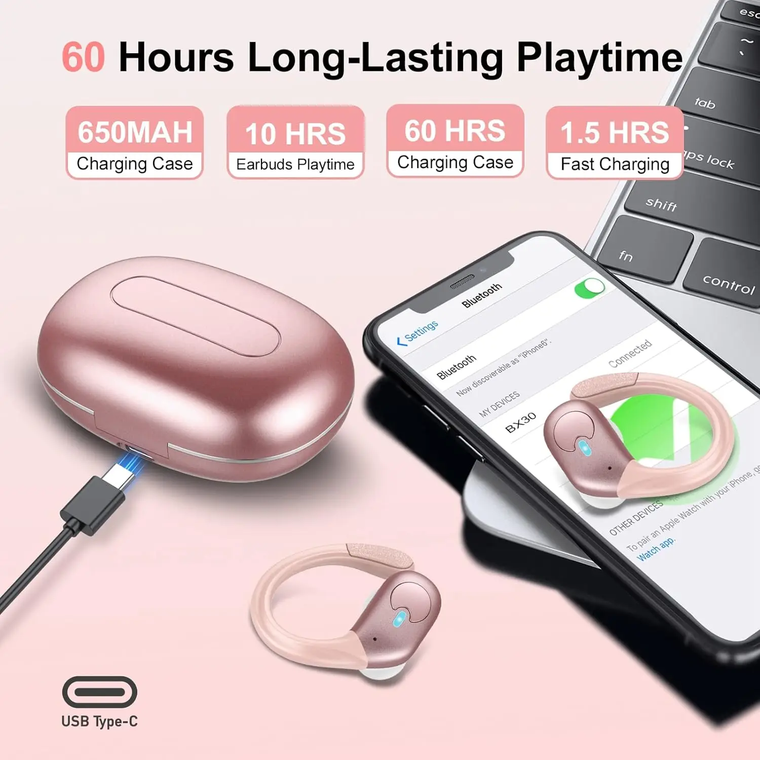 Słuchawki Bluetooth 6.0 BX30,  – Type C Wired Earphones With Mic recenzja i cena