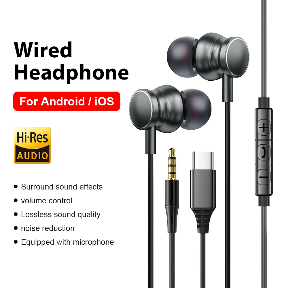 Słuchawki przewodowe Type C 3. – Type C Wired Earphones With Mic recenzja i cena
